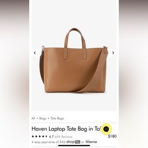 Calpak Haven Laptop Tote Bag in Toffee